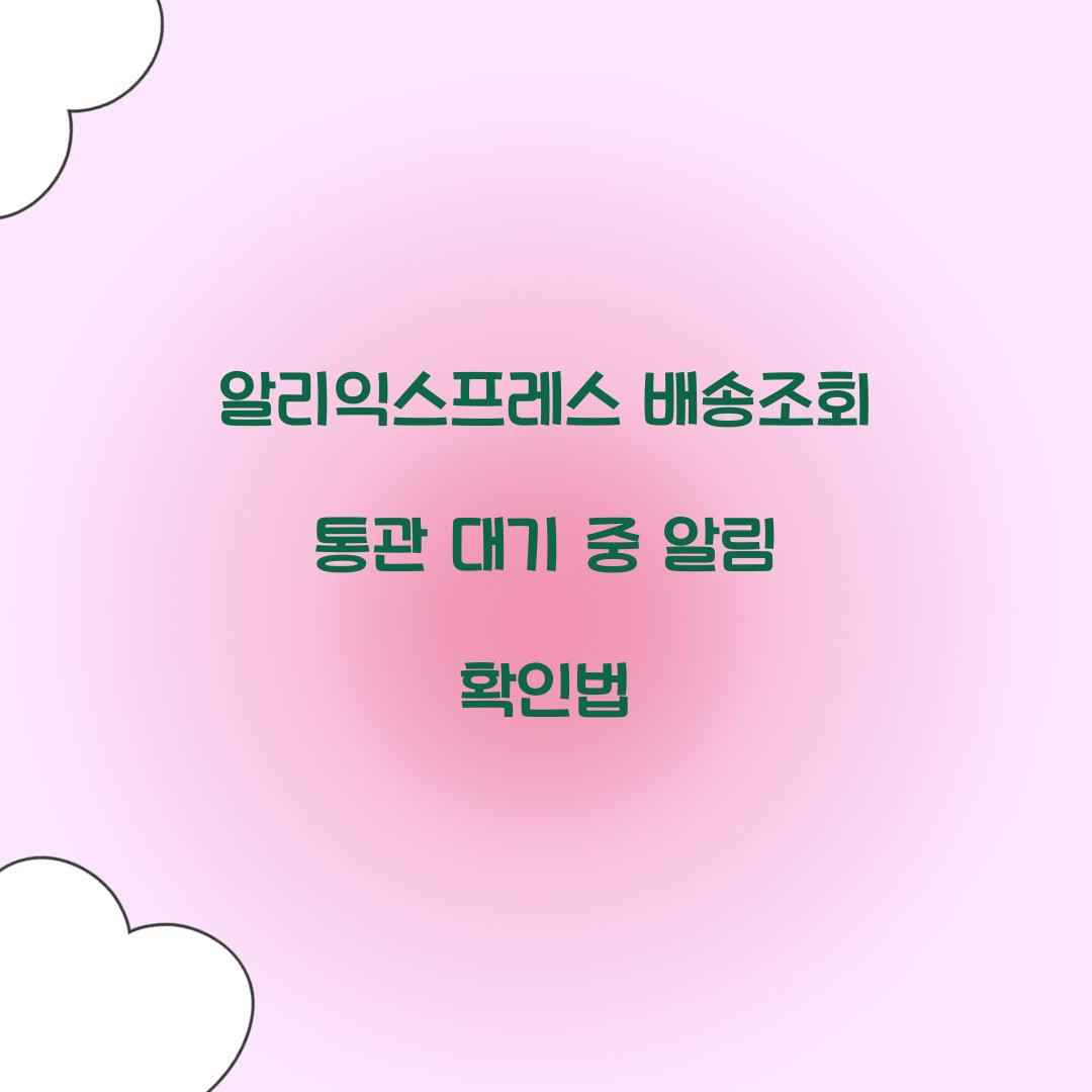 알리익스프레스 배송조회 통관 대기 중 알림 확인법 