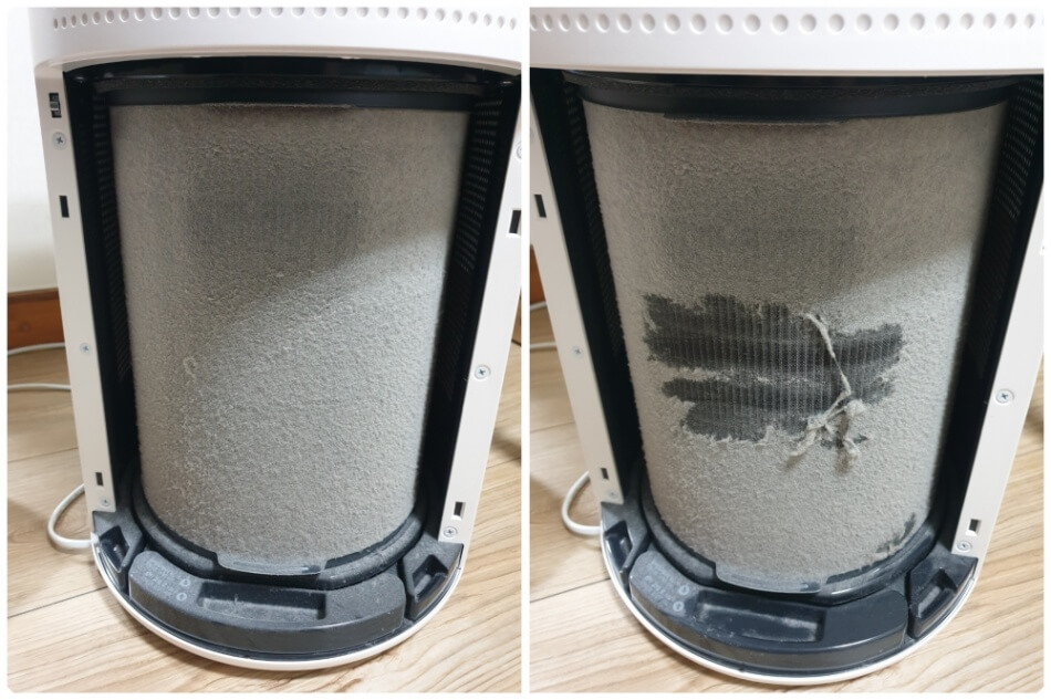 오염된-공기청정기-필터-사진
