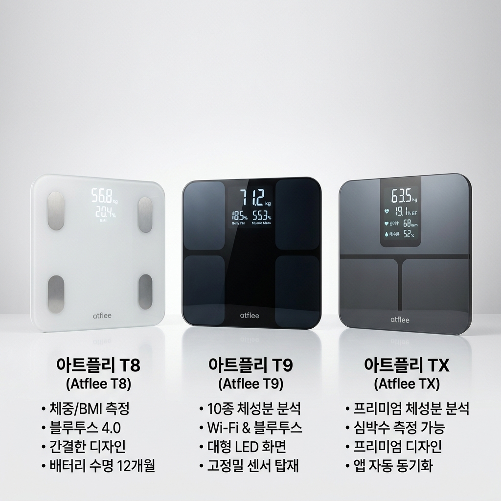 스마트 체중계 고르는법 앳플리 T8 T9 TX 비교