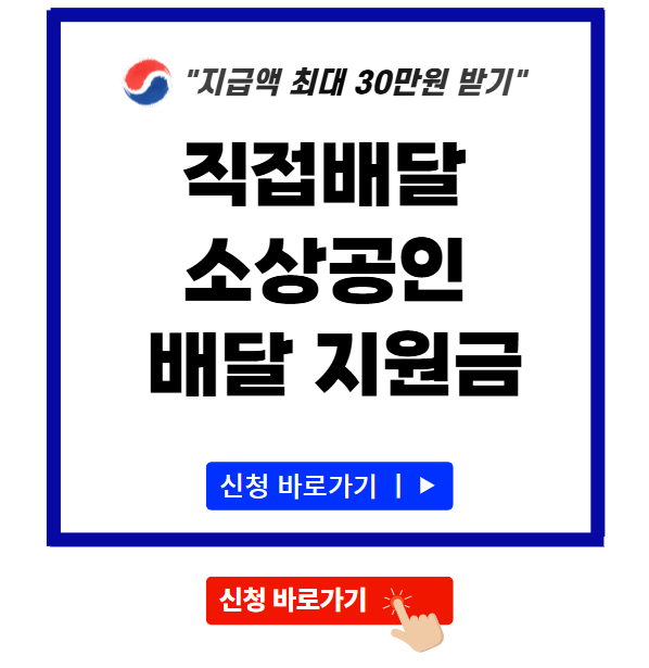 직접배달 소상공인 배달 지원금 30만원 신청 방법 총정리