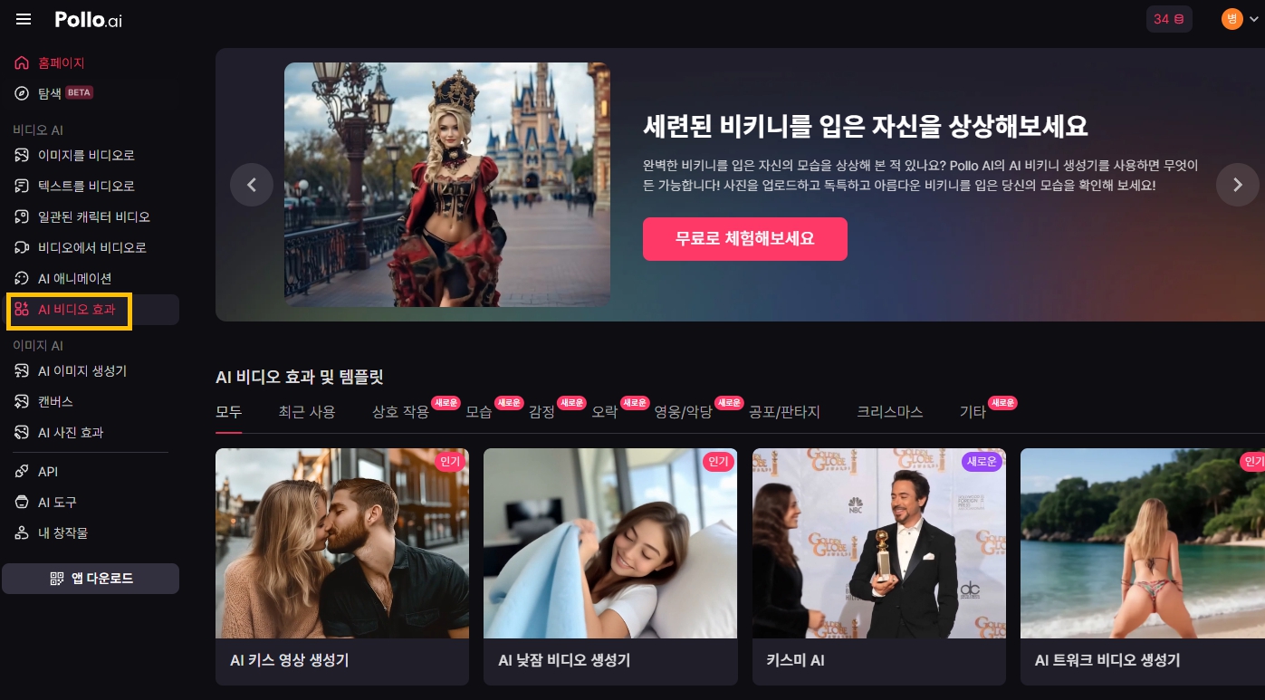 All-in-One AI 사이트 Pollo.ai