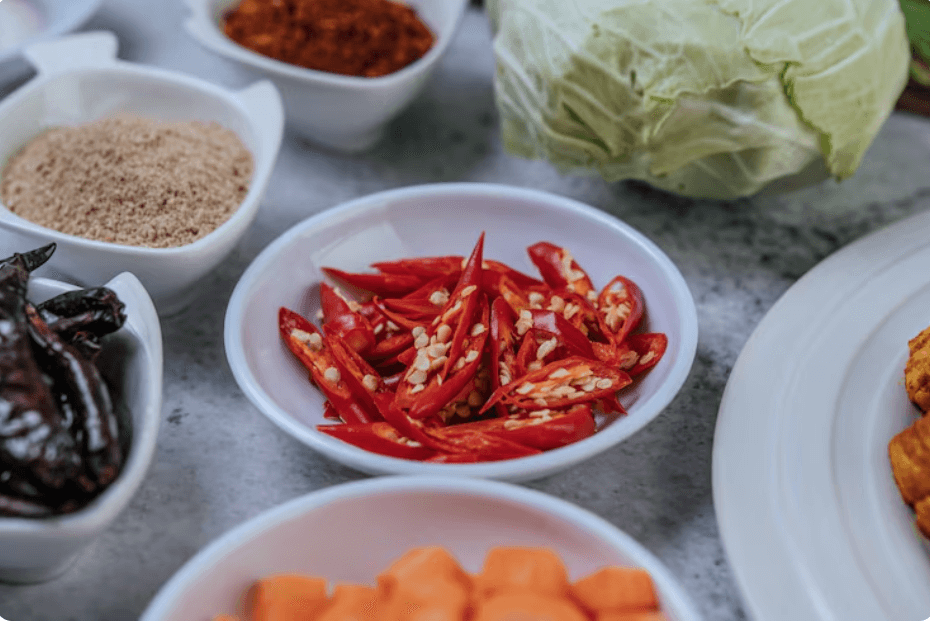 김장을 하기 위한 재료들