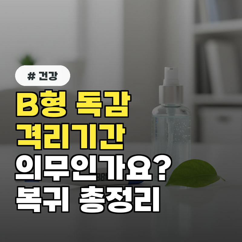 B형 독감 격리기간, 의무인가요 회사&middot;어린이집 복귀 총정리