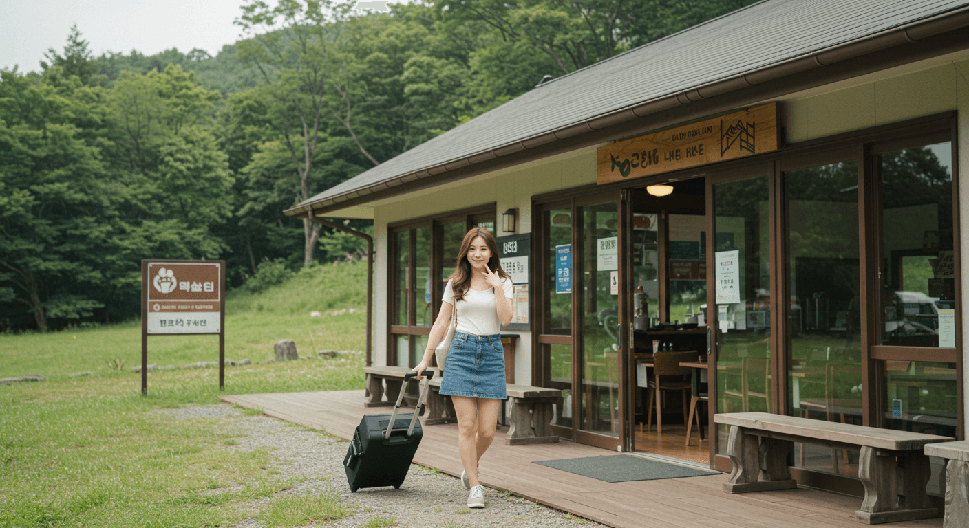 일본 여행을 하는 여자