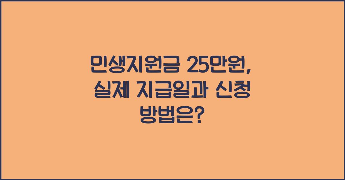 민생지원금 25만원