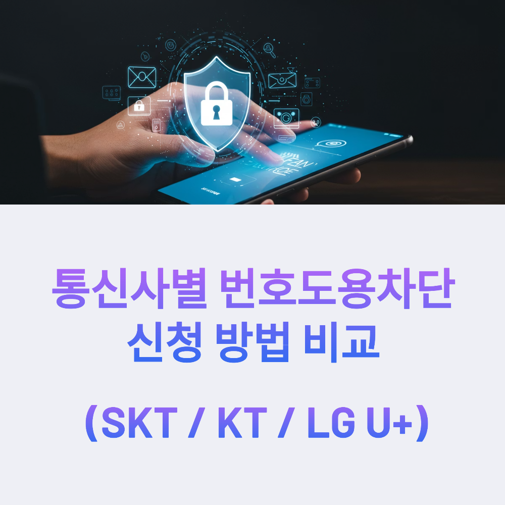통신사별 번호도용차단 신청 방법 비교 (SKT KT LG U+)