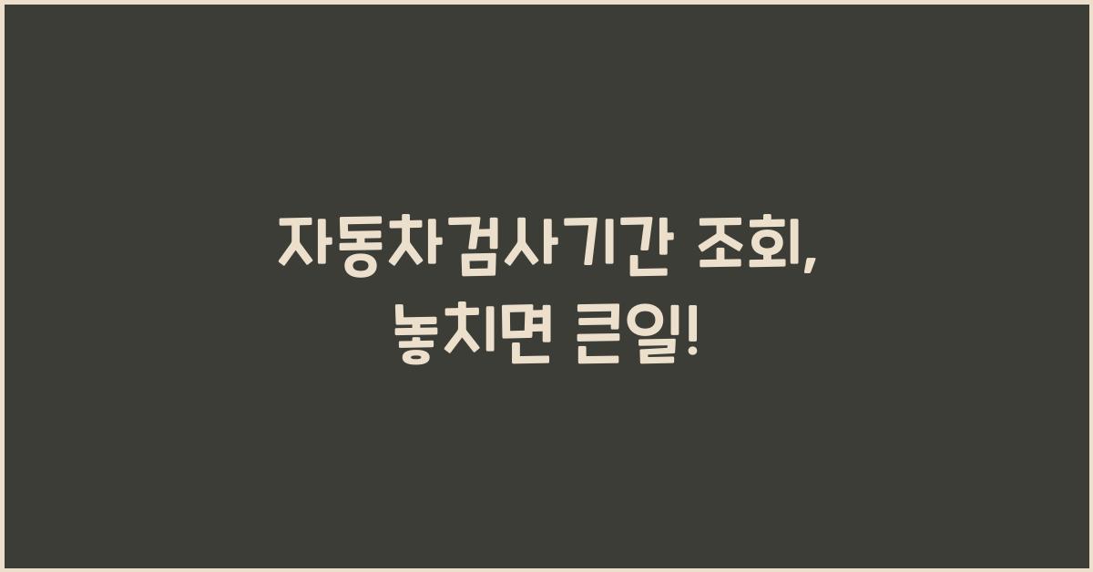 자동차검사기간 조회