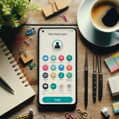 손으로 스마트폰 잠금화면 옵션을 설정하는 모습