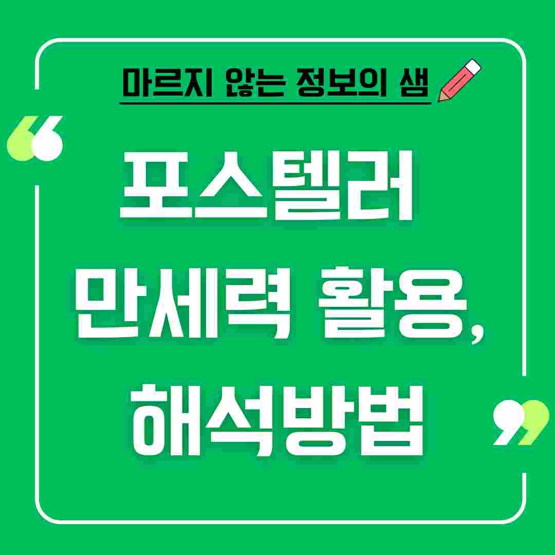 포스텔러 만세력 활용