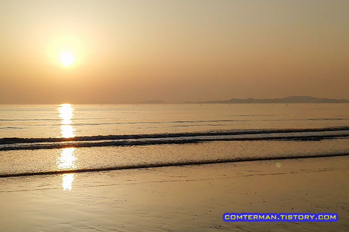 청포대 해수욕장 서해안 일몰