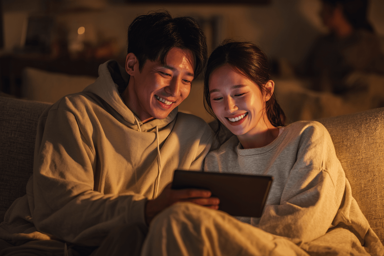 티빙을-시청중인-커플