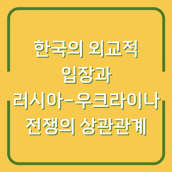 한국의 외교적 입장과 러시아-우크라이나 전쟁의 상관관계