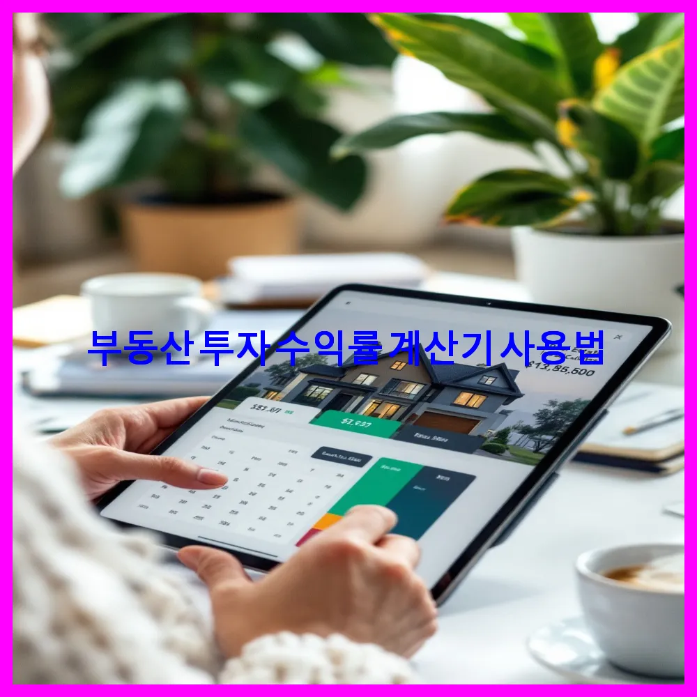 부동산 투자 수익률 계산기 사용법