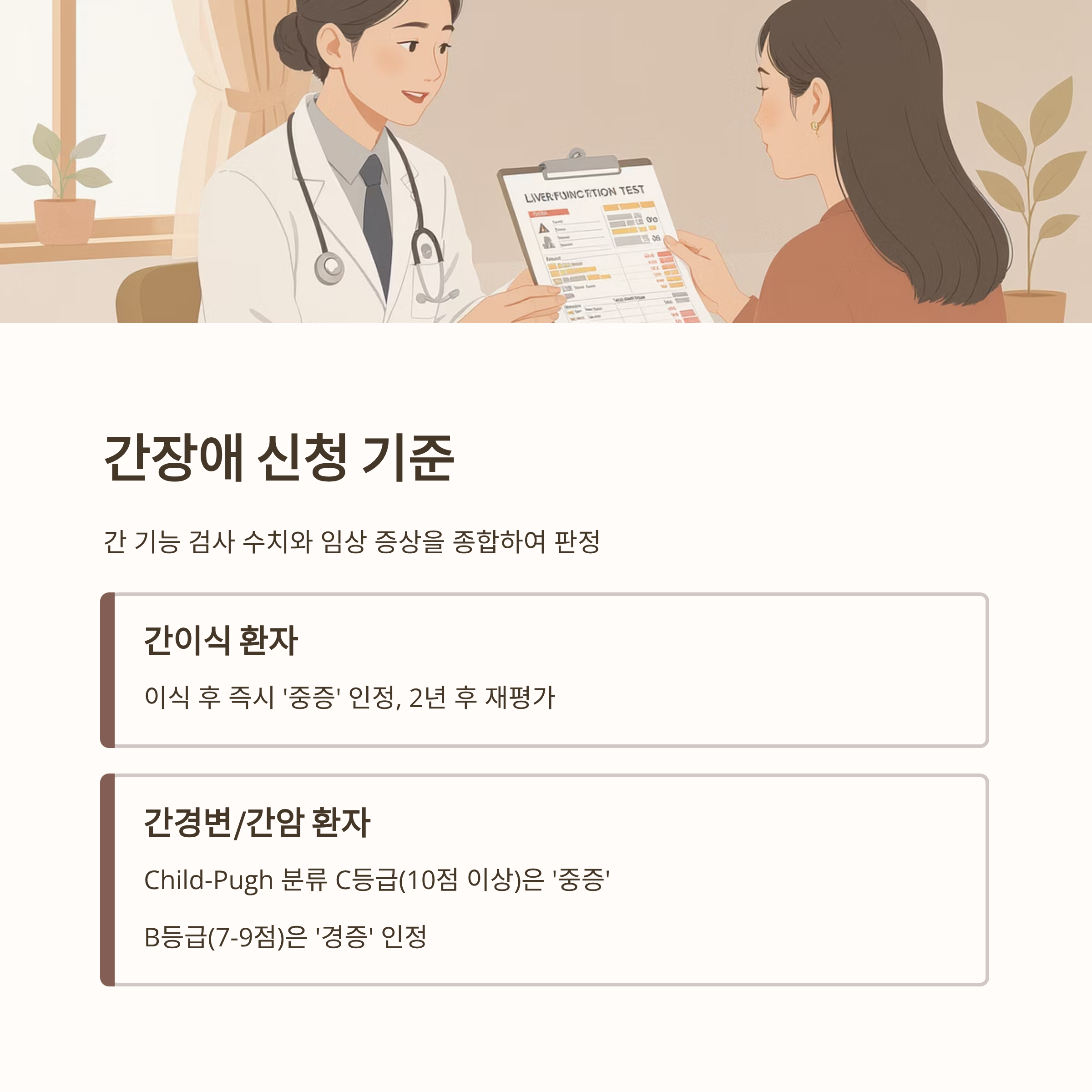 암환자 장애 유형별 구체적 신청 기준