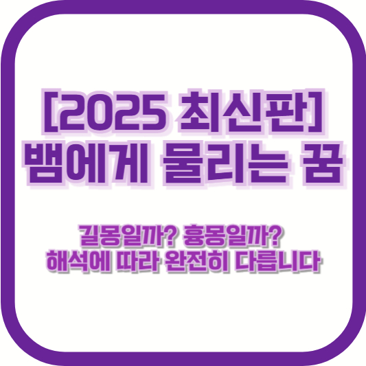 [2025 최신판] 뱀에게 물리는 꿈, 길몽일까? 흉몽일까? 해석에 따라 완전히 다릅니다