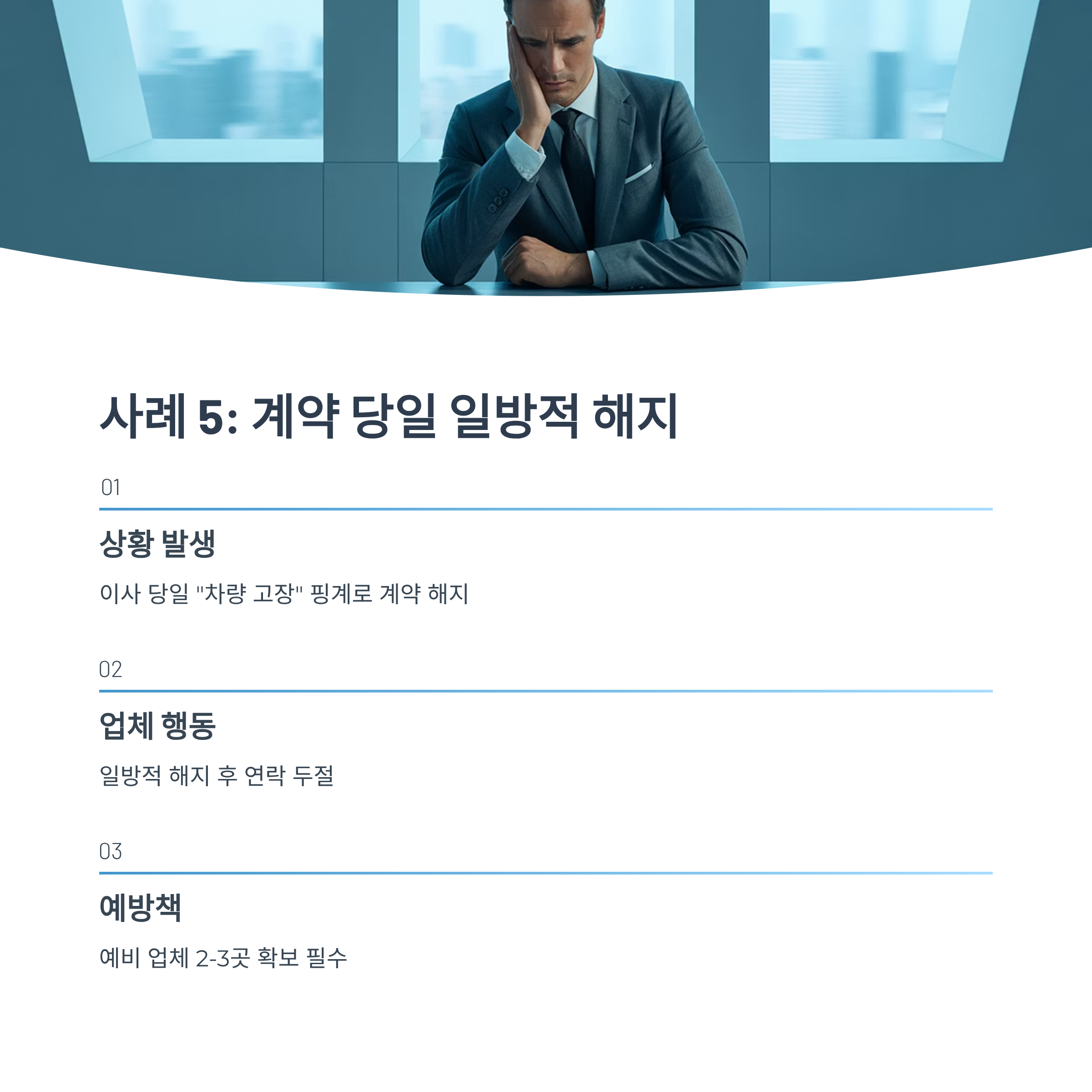 이사업체 선정 실패 사례 일방적 해지