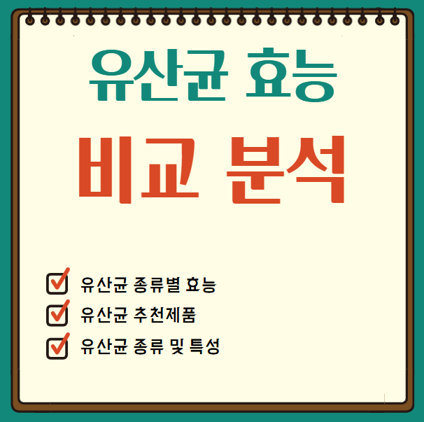 유산균 종류별 효능 비교 분석 및 추천 제품 소개