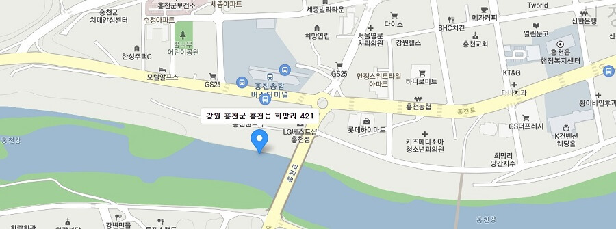 제4회 홍천 산나물 축제 판매 장터-행사장 위치