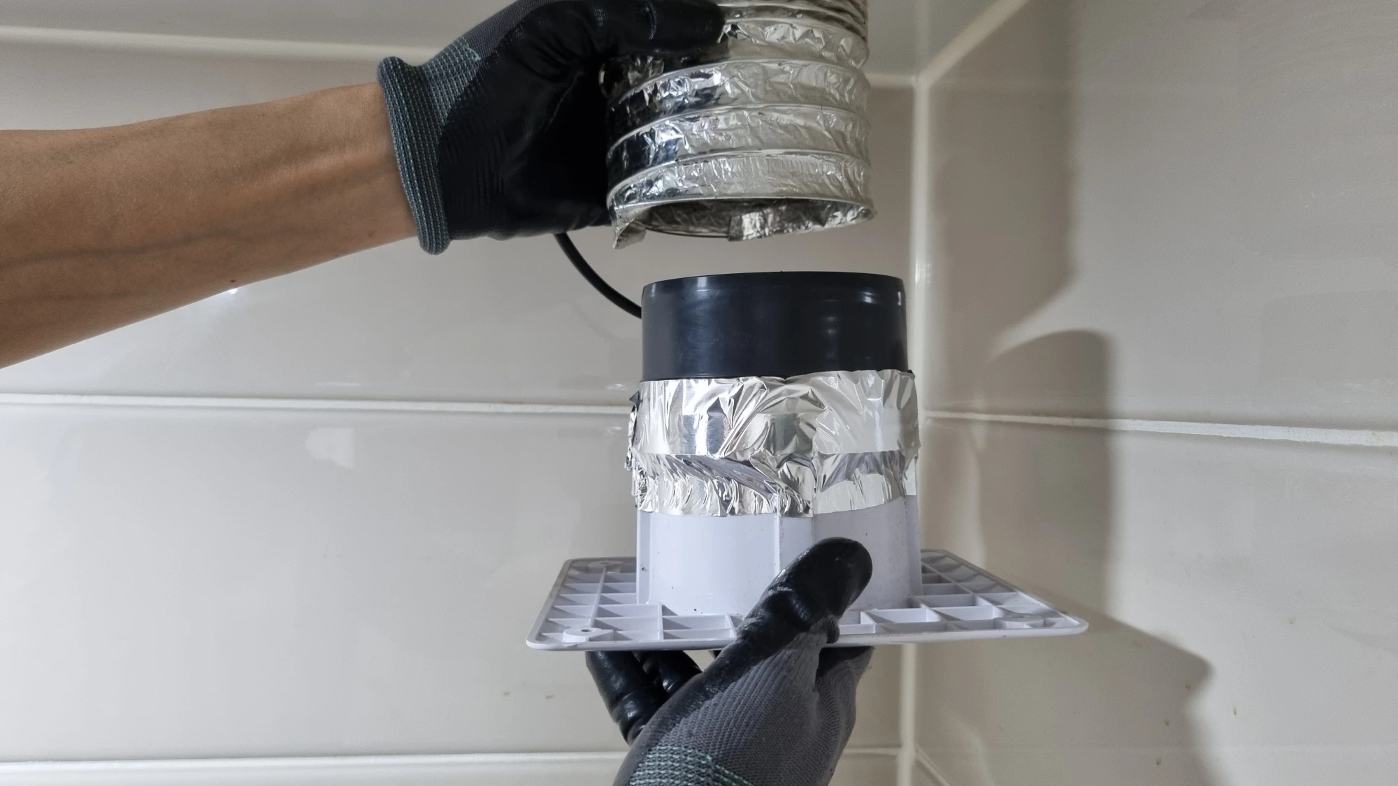 환풍기 댐퍼 연결 모습