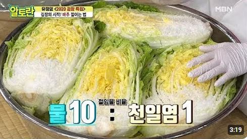 명인의 배추 절이는 방법