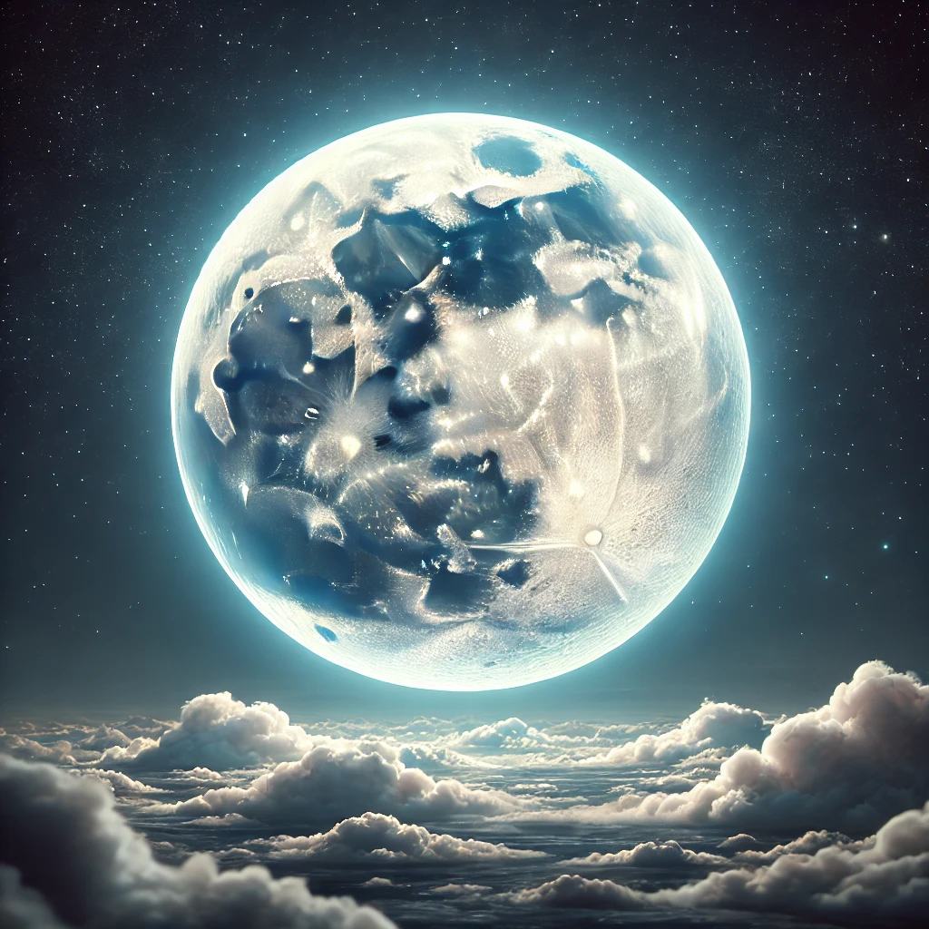 고요한 밤하늘의 밝은 보름달