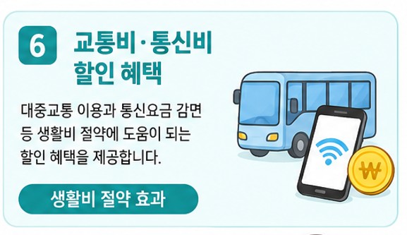 교통비 통신비 할인 혜택