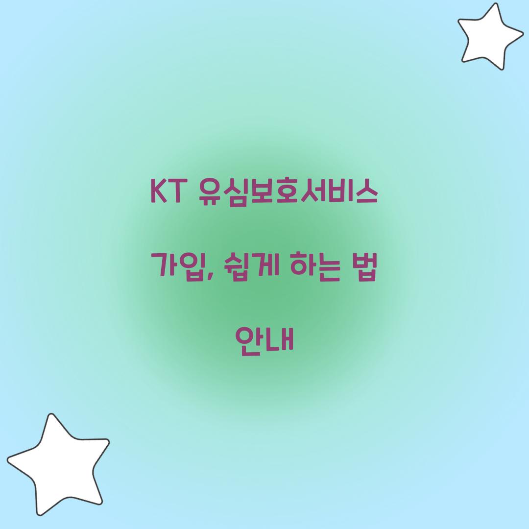 KT 유심보호서비스 가입