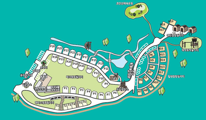 초안산캠핑장-안내도