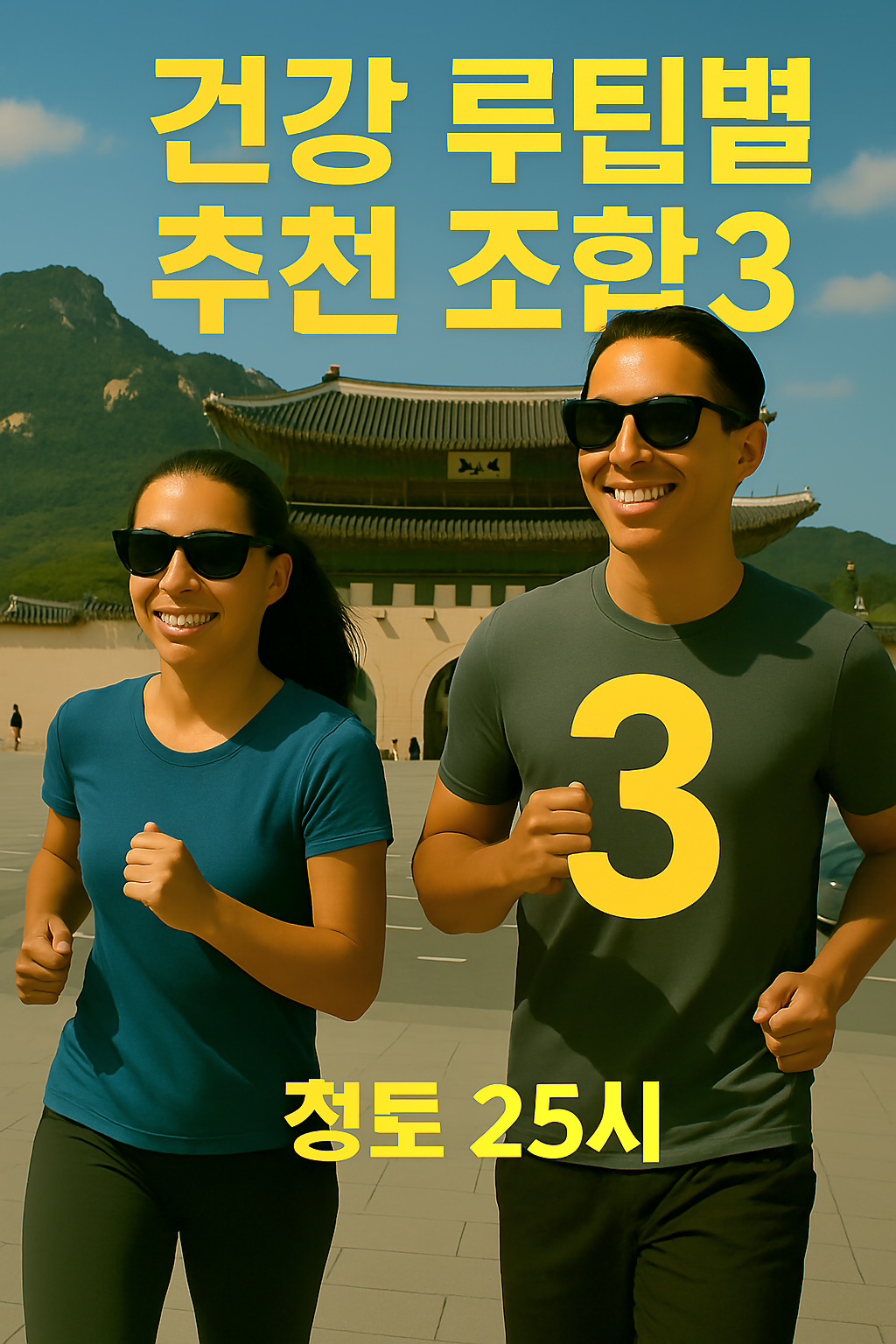 건강 증진을 위해 열심히 운동하고 있는 남녀의 이미지를 통하여 건강 증진을 위한 보조제 추천