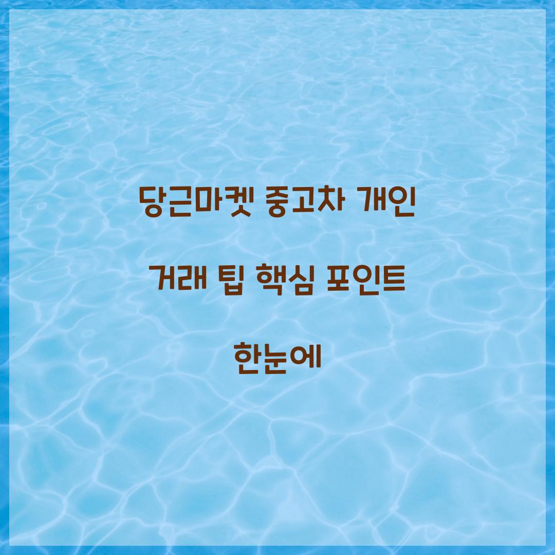 당근마켓 중고차 개인 거래