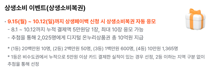 상생페이백 신청방법 신청기간 사용방법 총정리