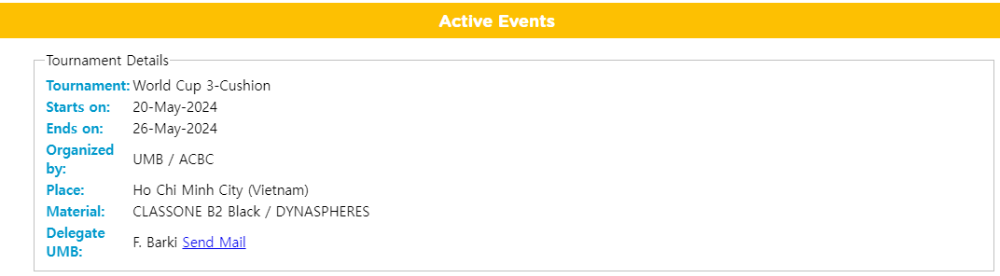 호치민 3쿠션 월드컵 대회요강