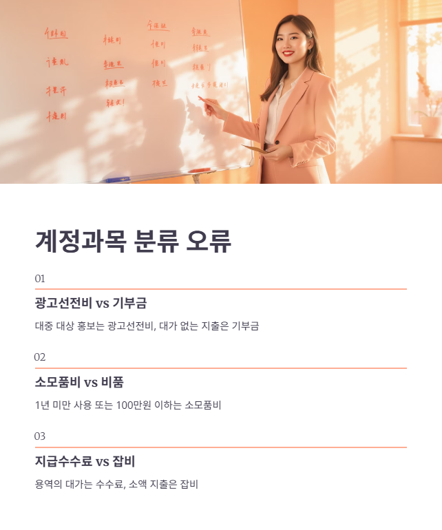 오류 3: 계정과목 분류 오류로 인한 혼동