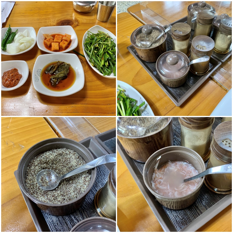 순대이야기에서 나오는 밑반찬과 추가 양념