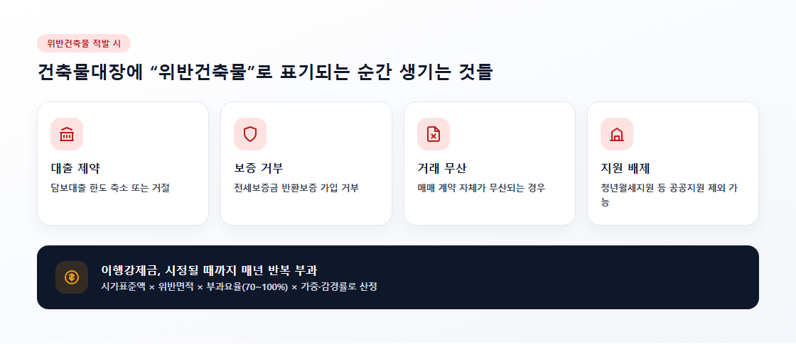 불법 증축&middot;개축 적발 시 불이익 핵심 포인트 카드