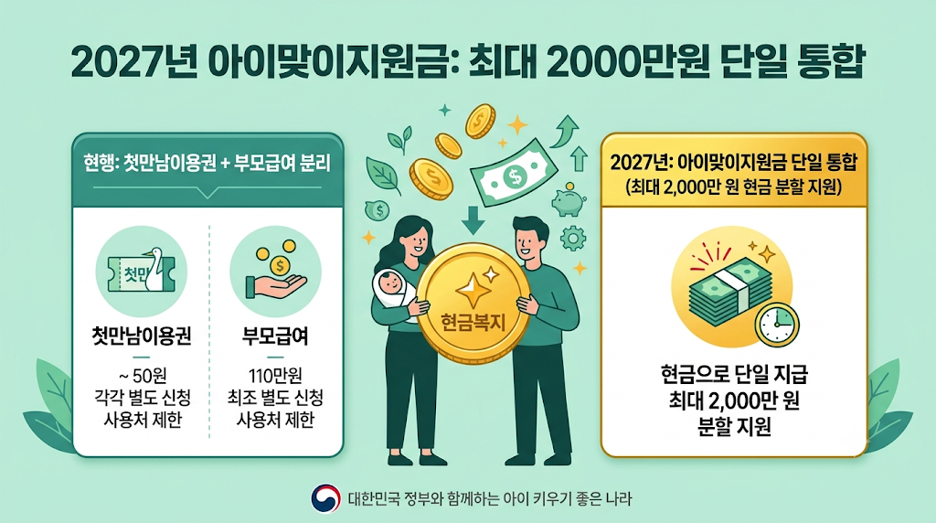 2027 아이 맞이 지원금 통합