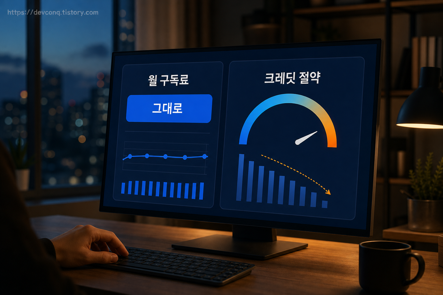 월 구독료 유지와 Luna&middot;Terra 크레딧 절감을 구분한 화면