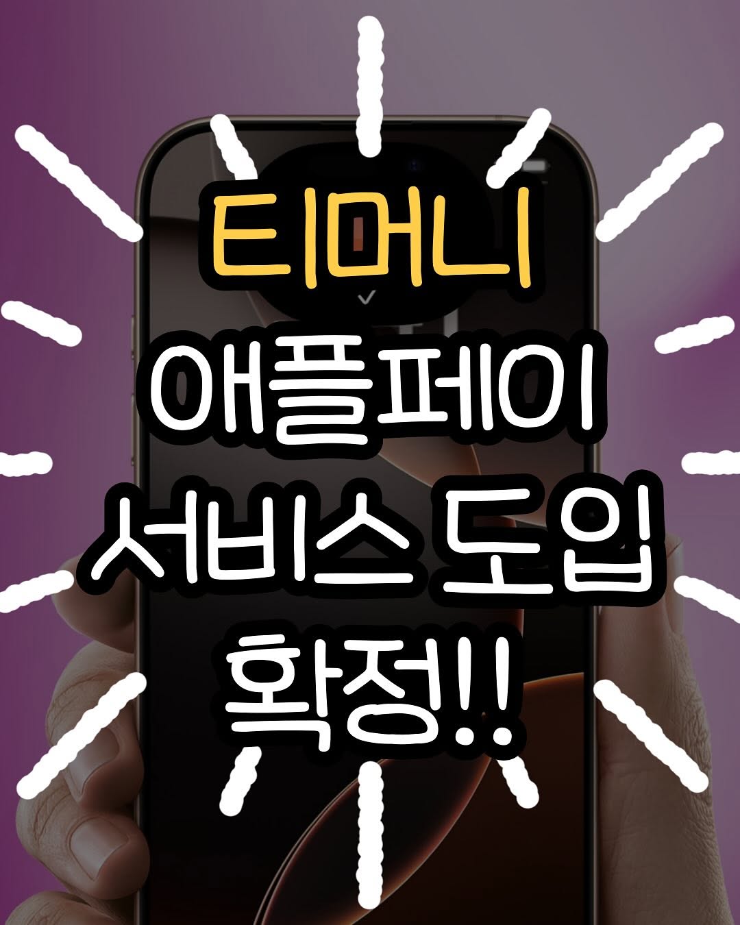 티머니 애플페이 서비스 도입 확정 광고