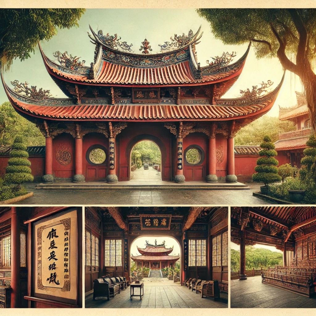 타이난 공자묘 정문과 사당 내부 모습