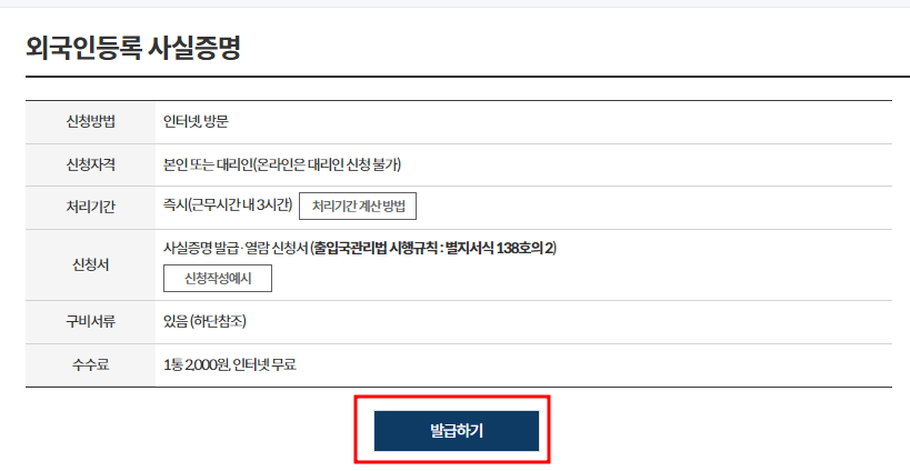 외국인 등록 사실 증명서 신청안내 및 발급방법