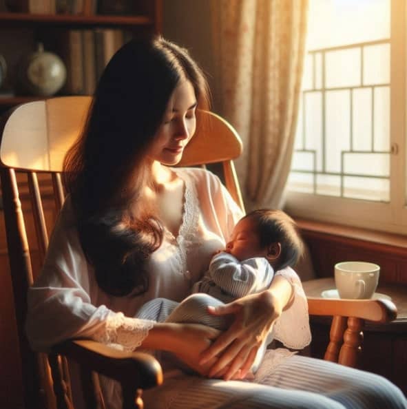 엄마와 신생아 사진