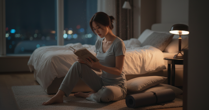 책을 읽거나 가벼운 스트레칭