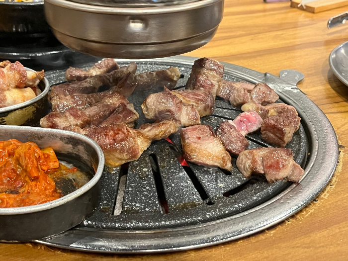 구워지는 이베리코 목살