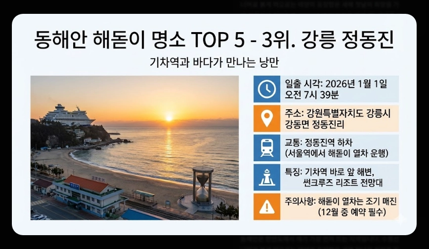 2026년 해돋이 명소 순위 TOP10