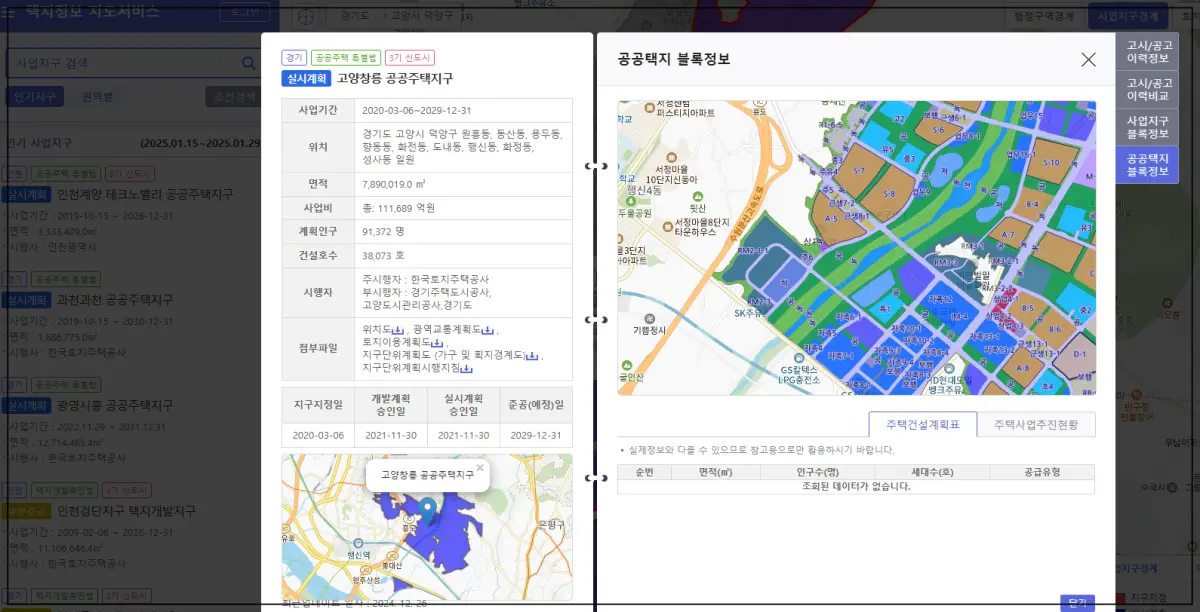 택지정보시스탬-지도서비스