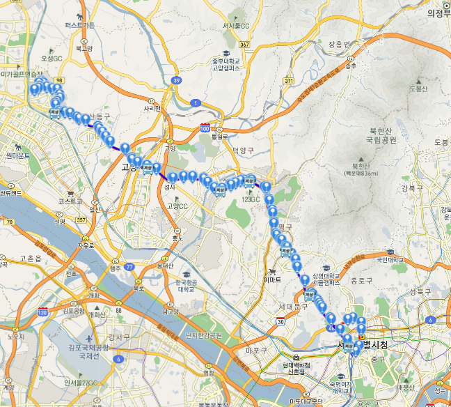 703번버스 노선도