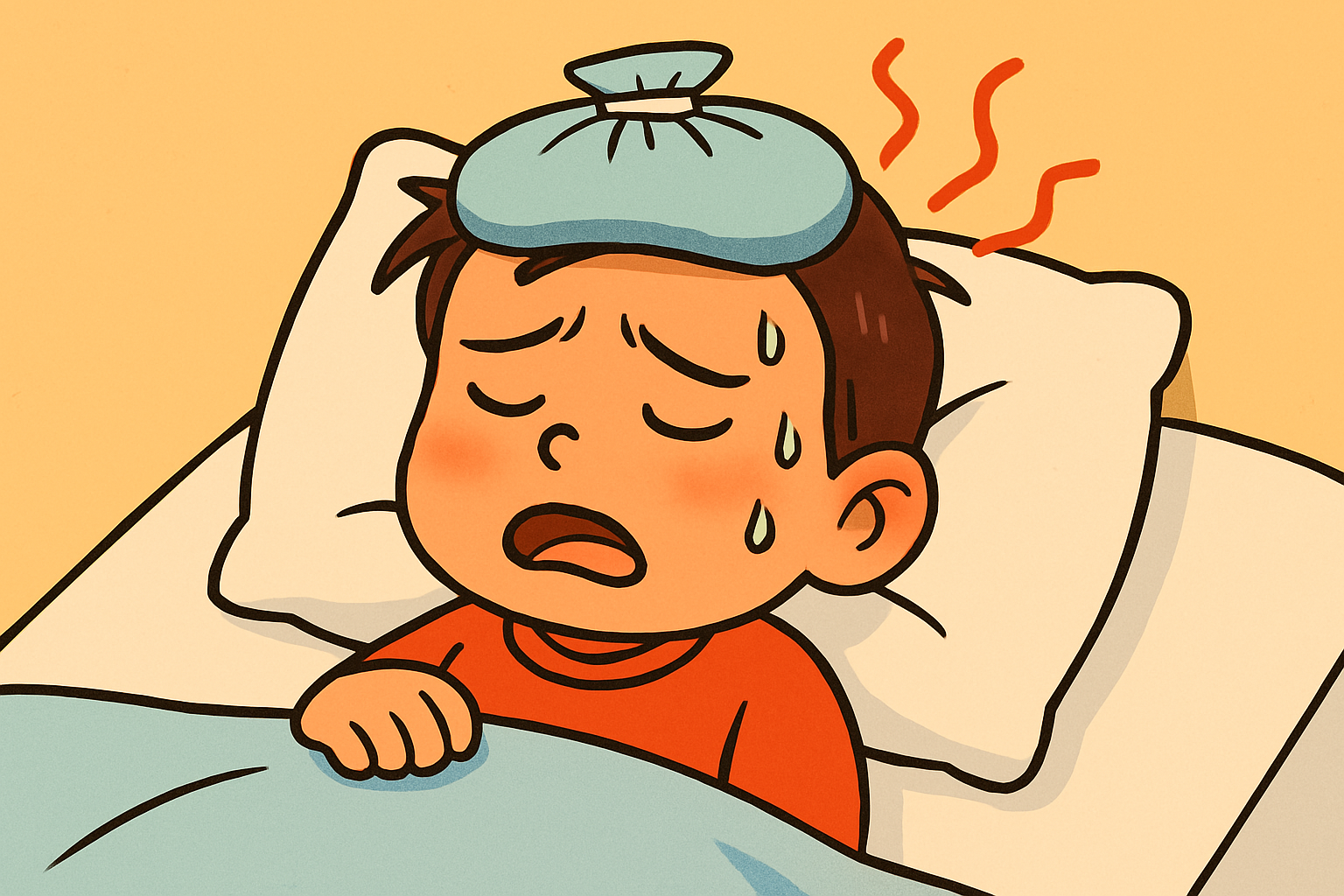 중이염 증상으로 열나는 아이