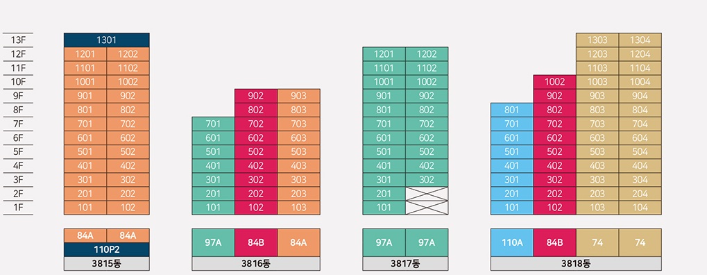 파크릭스 동호스 층별배치도 1