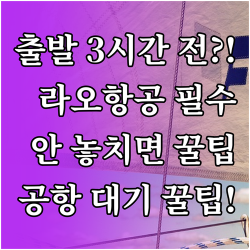 라오항공 이용 시 출발 3시간 전 공..