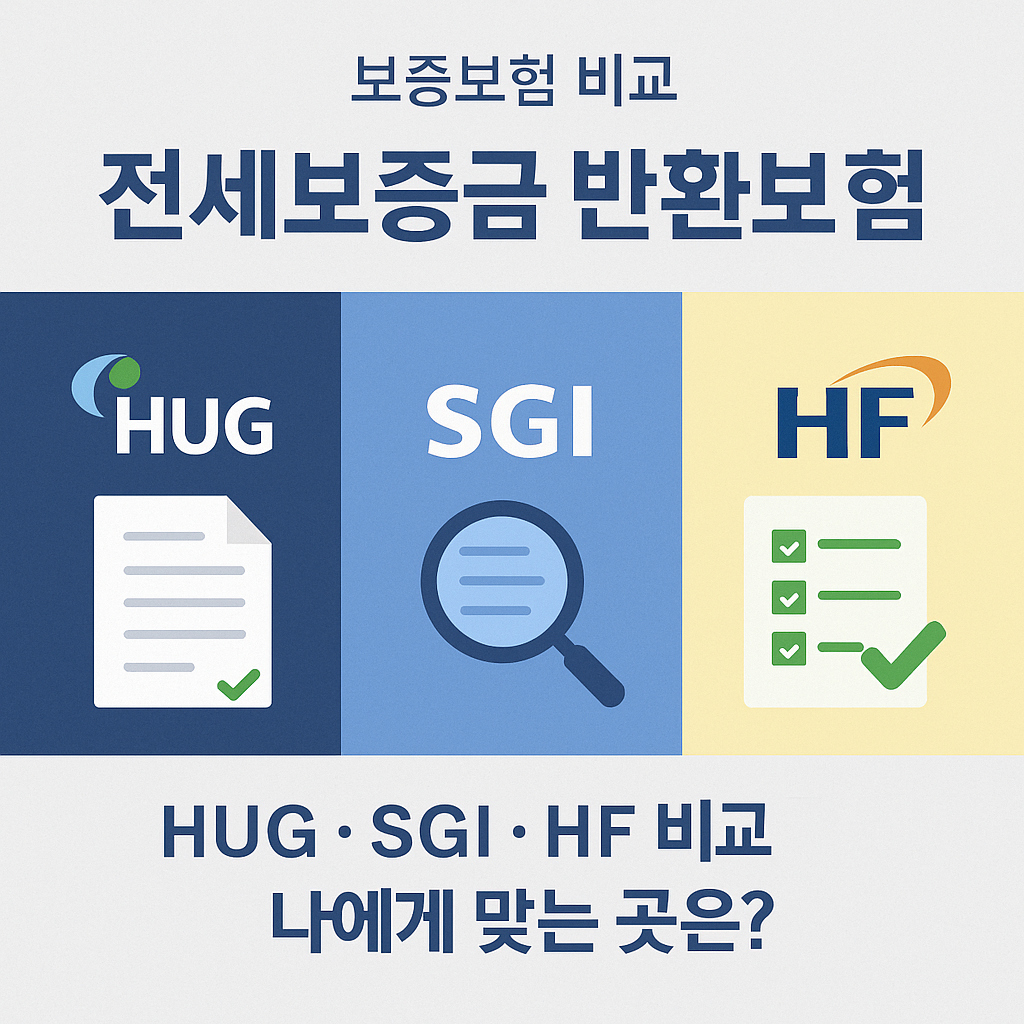 전세보증금 반환보증보험, HUG&middot;SGI&middot;HF